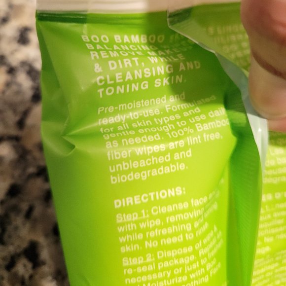 Boo Bamboo SKIN BALANCING BAMBOO MAKEUP REMOVER WIPERS 25x PACK - Picture 8 of 10